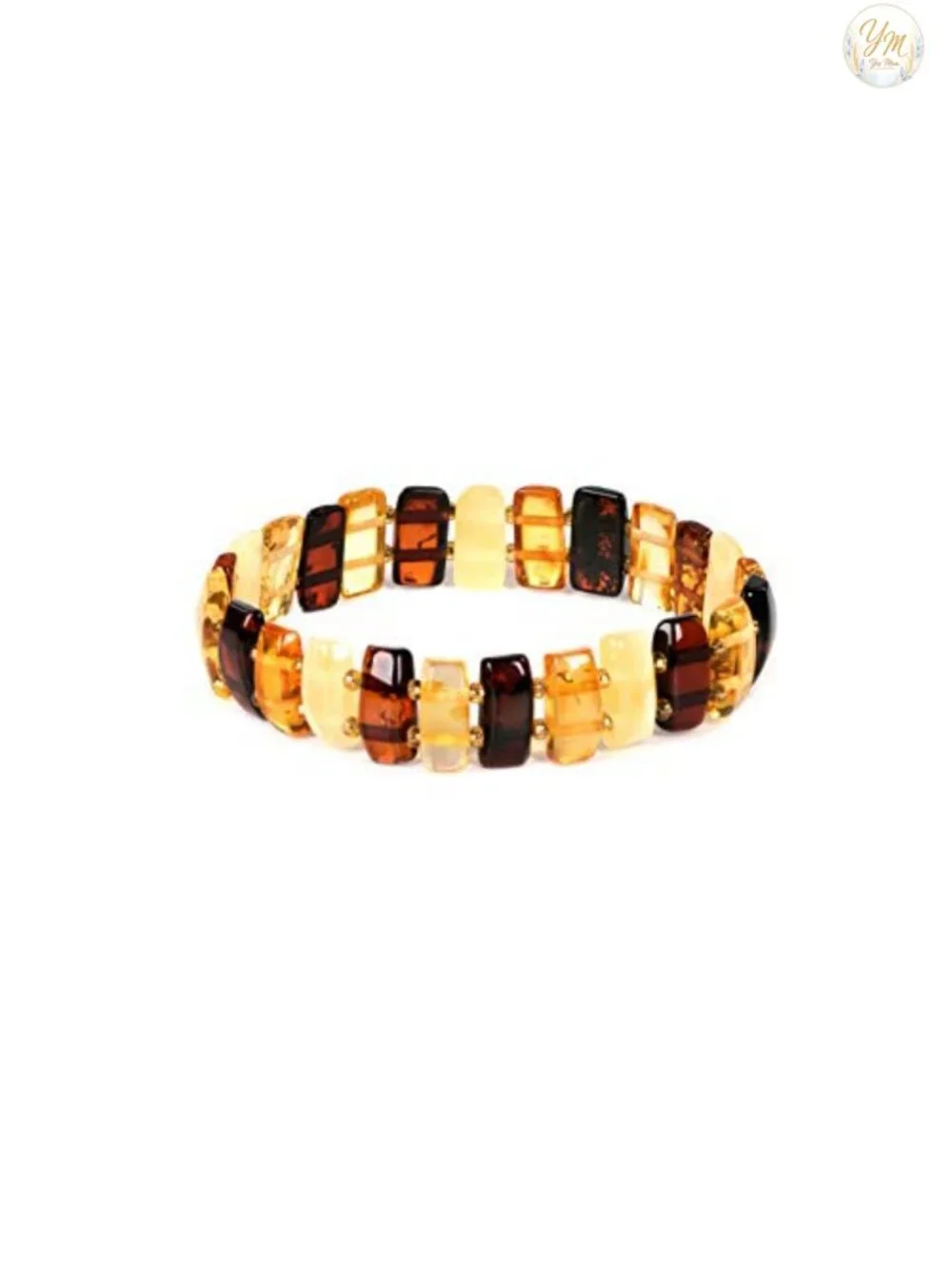 Genuine Baltic Amber Stretch Bracelet Handmade Women Natural Stone Jewelry Gift